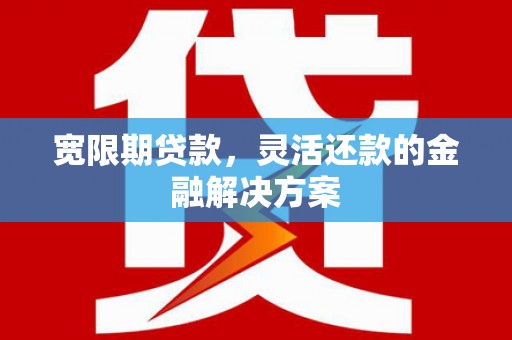 远安宽限期贷款，灵活还款的金融解决方案