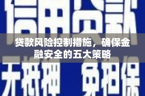 远安贷款风险控制措施，确保金融安全的五大策略