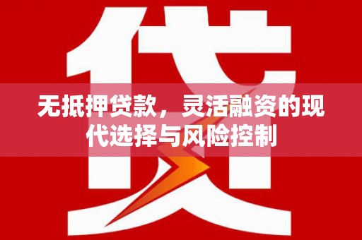远安无抵押贷款，灵活融资的现代选择与风险控制