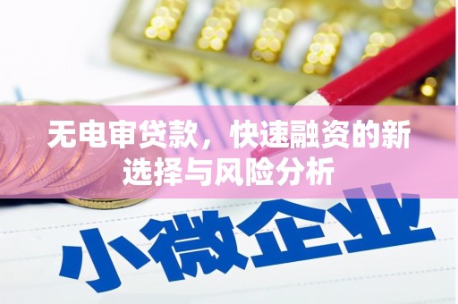 远安无电审贷款，快速融资的新选择与风险分析