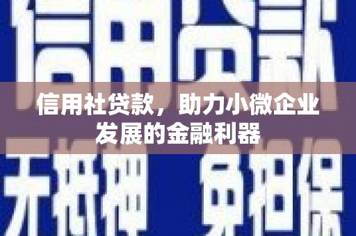 远安信用社贷款，助力小微企业发展的金融利器