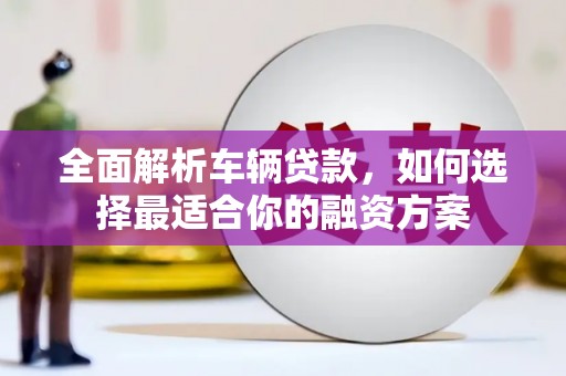 远安全面解析车辆贷款，如何选择最适合你的融资方案