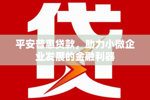 远安平安普惠贷款，助力小微企业发展的金融利器