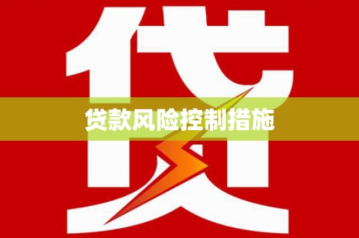 远安贷款风险控制措施